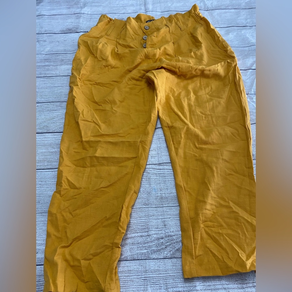 Hot Kiss Women’s Flowy Pants Yellow XL